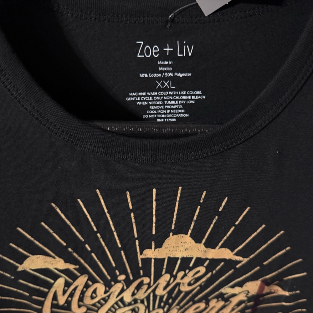 Zoe + Liv Black and Gold Desert Scene Tee - Picture 2 of 4